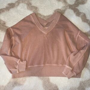 Aerie V-Neck Cropped Sweatshirt